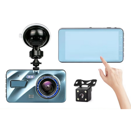 Dashcam doppia lente Full HD 1080P con visione notturna, registrazione anteriore e posteriore, loop recording e scocca i