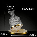 Decanter per vino con base rotante a 360° e vetro cristallo, 1,5 l