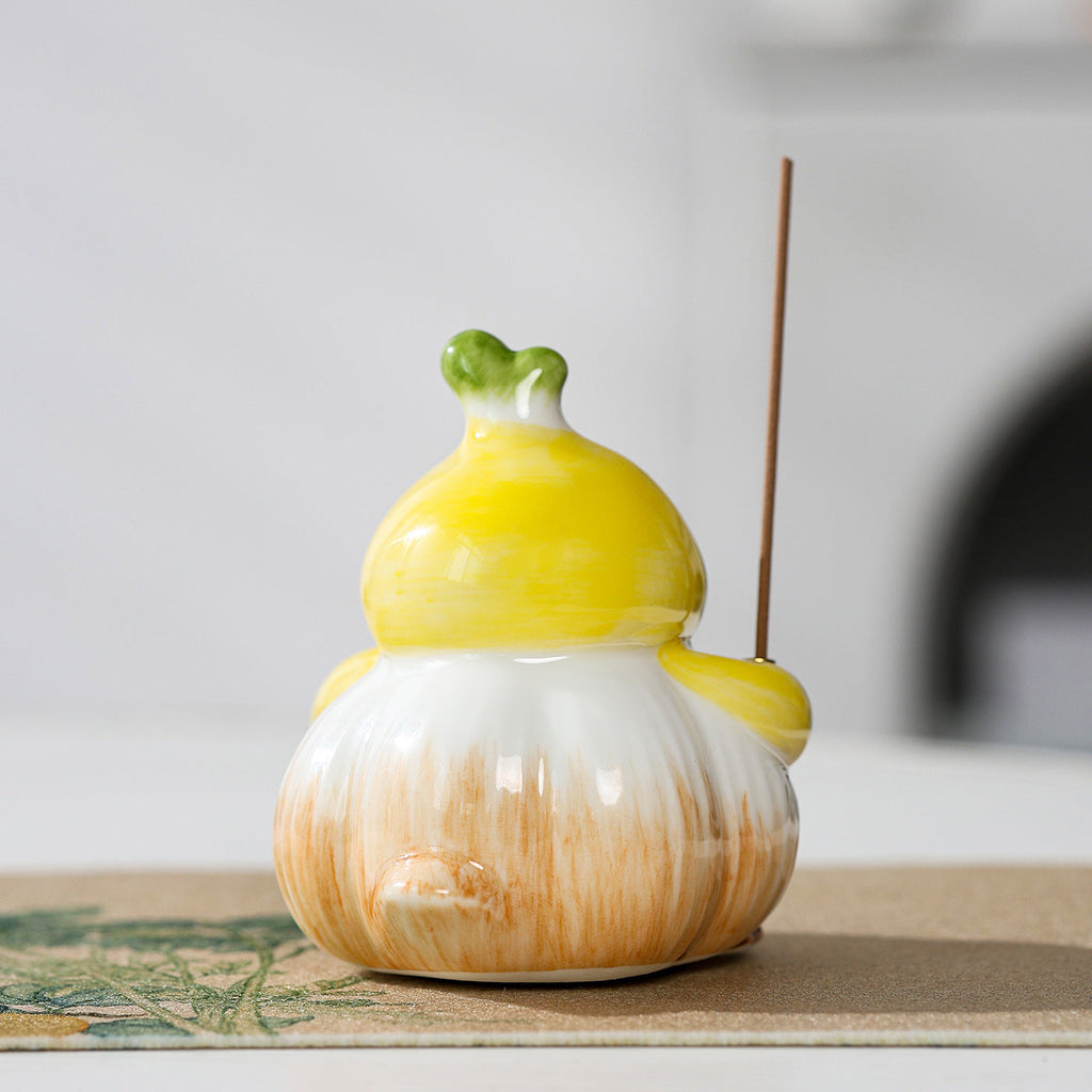 Decorazione in ceramica a forma di anatra