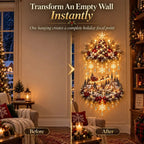 Decorazione natalizia da parete illuminata con albero e luci LED calde