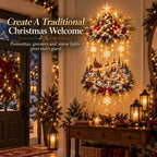 Decorazione natalizia da parete illuminata con albero e luci LED calde
