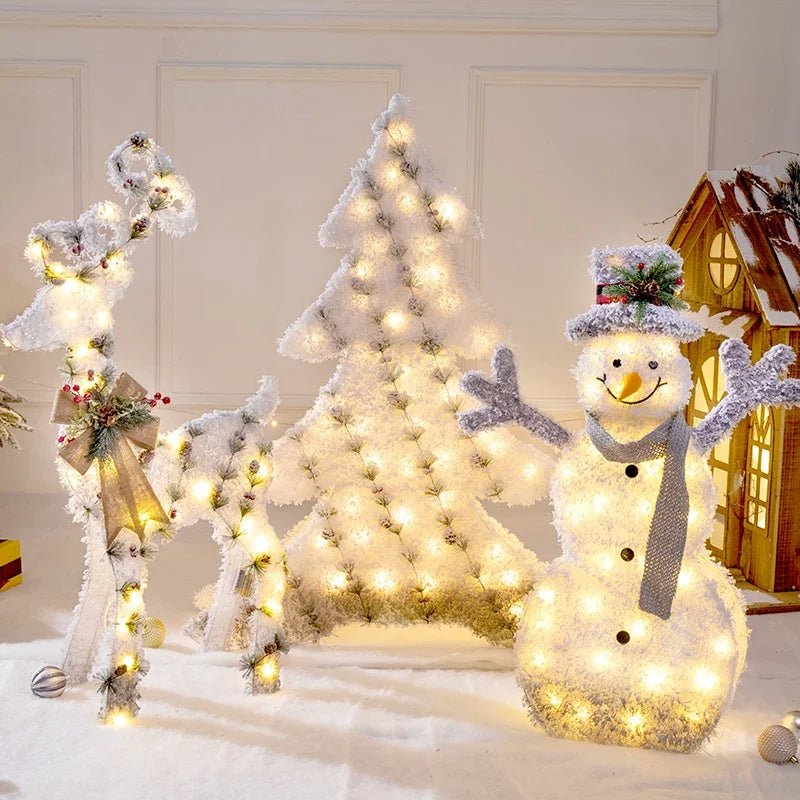 Decorazione natalizia LED con albero, pupazzo di neve o pacco regalo