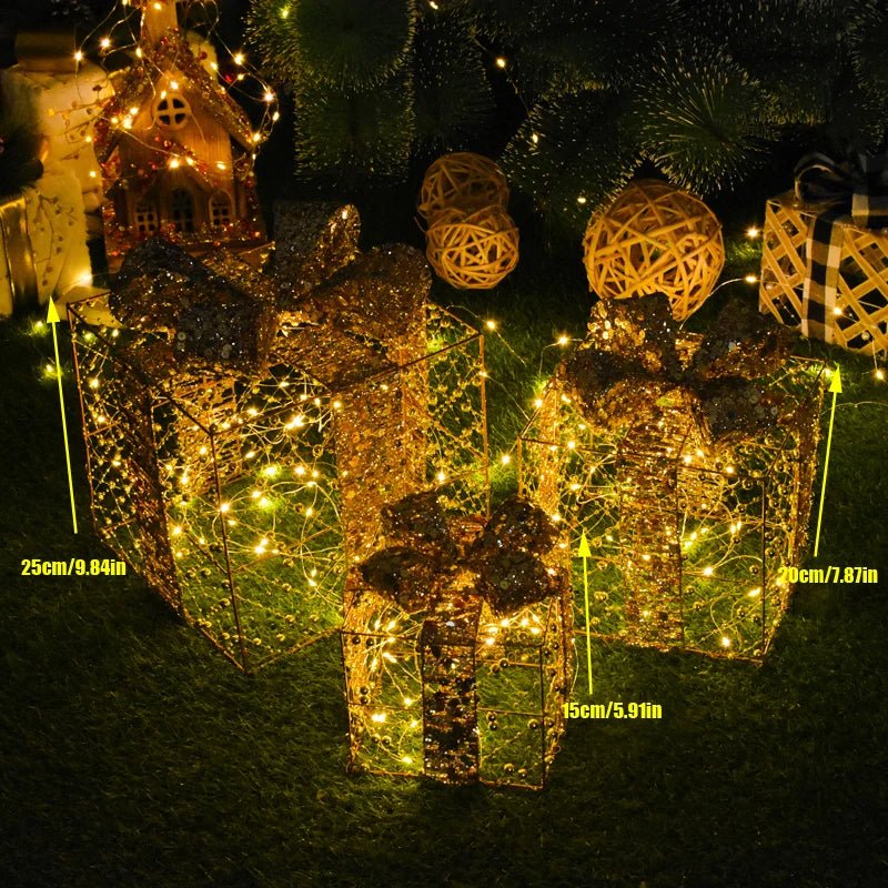 Decorazione natalizia LED con albero, pupazzo di neve o pacco regalo