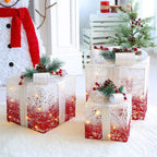 Decorazione natalizia LED con albero, pupazzo di neve o pacco regalo