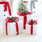 Decorazione natalizia LED con albero, pupazzo di neve o pacco regalo