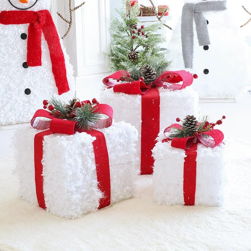 Decorazione natalizia LED con albero, pupazzo di neve o pacco regalo