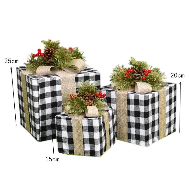 Decorazione natalizia LED con albero, pupazzo di neve o pacco regalo