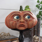 Decorazione zucca di Halloween in resina luminosa
