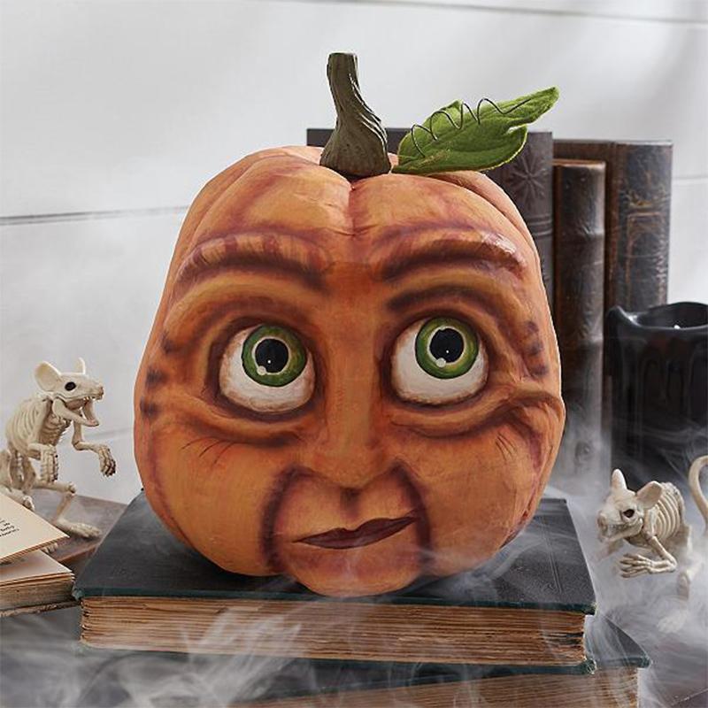 Decorazione zucca di Halloween in resina luminosa