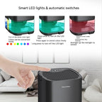 Deumidificatore portatile per cantina e camera da letto con tubo di scarico e indicatore LED