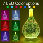 Diffusore di oli essenziali AromaBurst in vetro 3D con luci LED