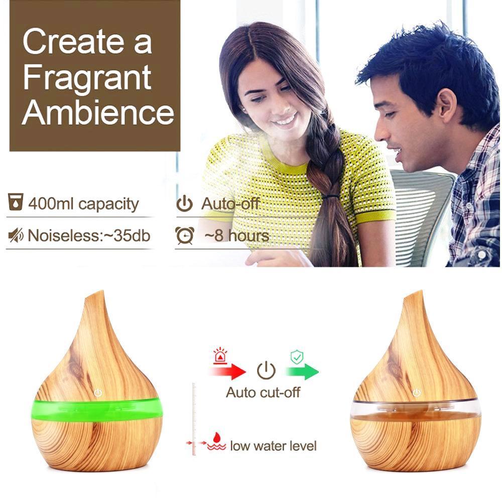 Diffusore di oli essenziali ad ultrasuoni con effetto legno