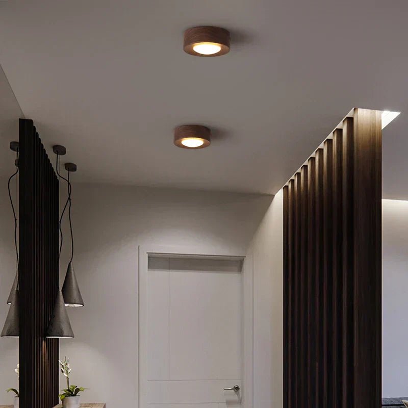 Faretto da soffitto cilindrico in legno LignaShine