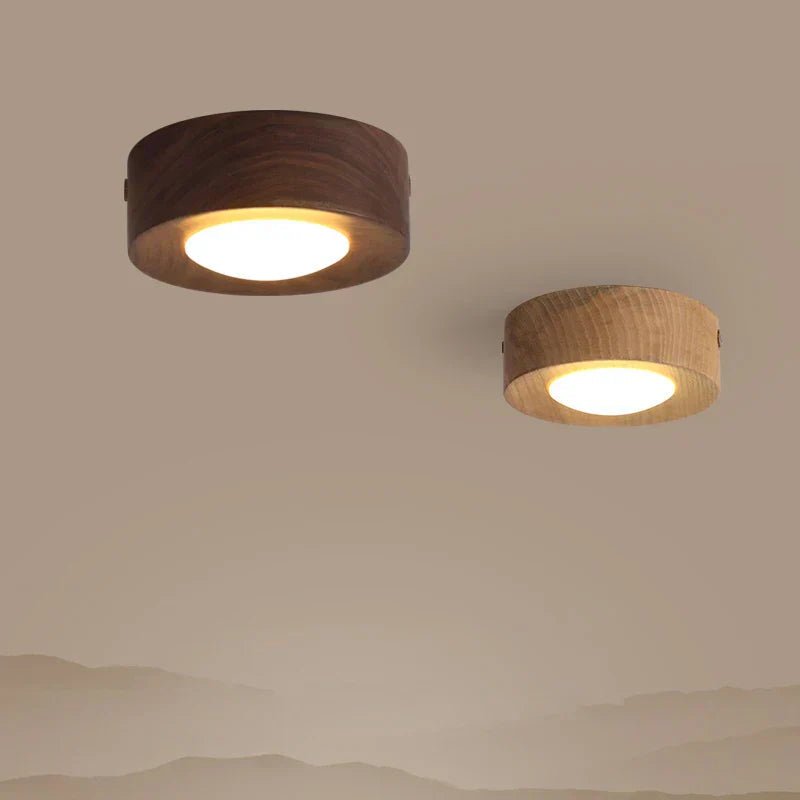 Faretto da soffitto cilindrico in legno LignaShine