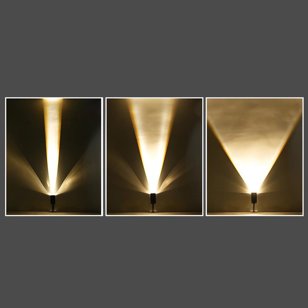 Faretto LED solare da esterno con zoom regolabile e pannello fotovoltaico