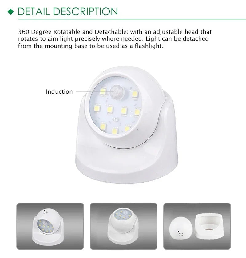 Faretto LED wireless con sensore di movimento BrightGuard
