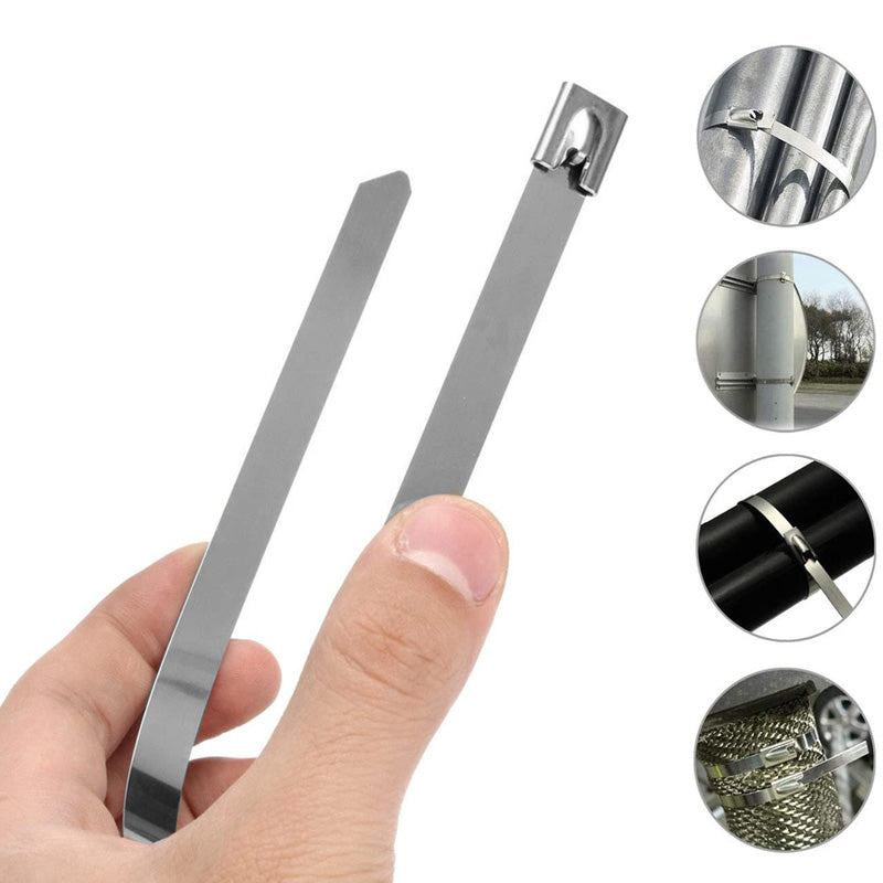 Fascette metalliche autobloccanti multiuso in acciaio inox (100 pezzi)