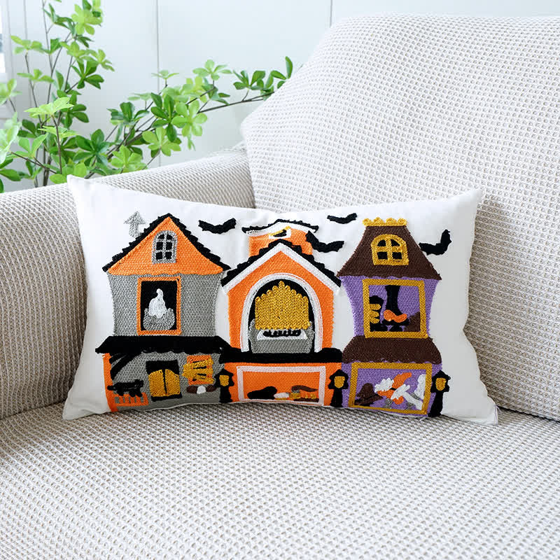 Federa decorativa ricamata per Halloween 30×50 cm