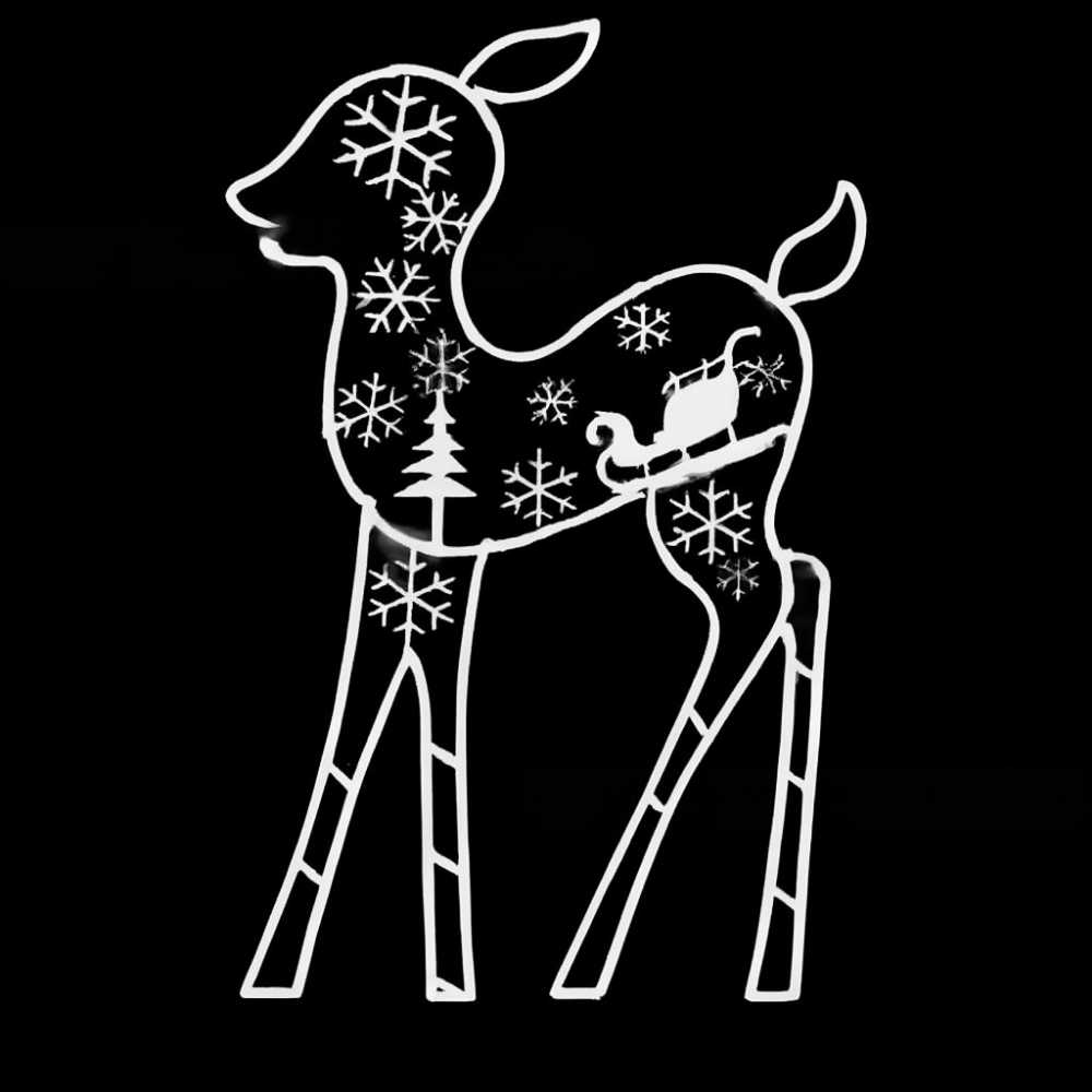 Figure luminose renna acrilica decorazioni natalizie