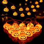 Catena luminosa LED con zucche di Halloween, lanterne decorative in plastica intagliate per feste, giardino e dormitorio