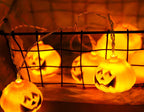 Catena luminosa LED con zucche di Halloween, lanterne decorative in plastica intagliate per feste, giardino e dormitorio