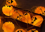 Catena luminosa LED con zucche di Halloween, lanterne decorative in plastica intagliate per feste, giardino e dormitorio