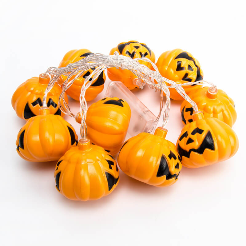 Catena luminosa LED con zucche di Halloween, lanterne decorative in plastica intagliate per feste, giardino e dormitorio