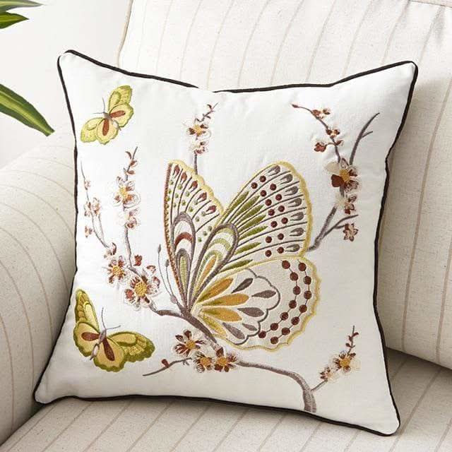 Fodera per cuscino ricamata stile country 45 × 45 cm