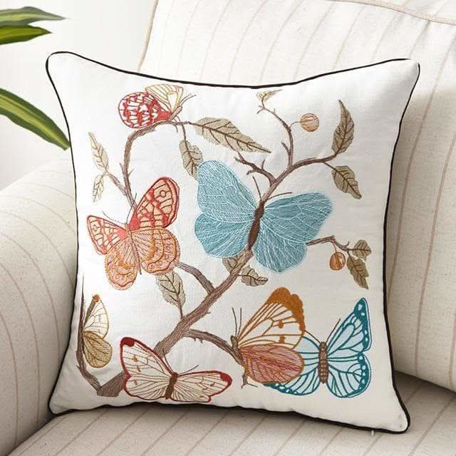 Fodera per cuscino ricamata stile country 45 × 45 cm