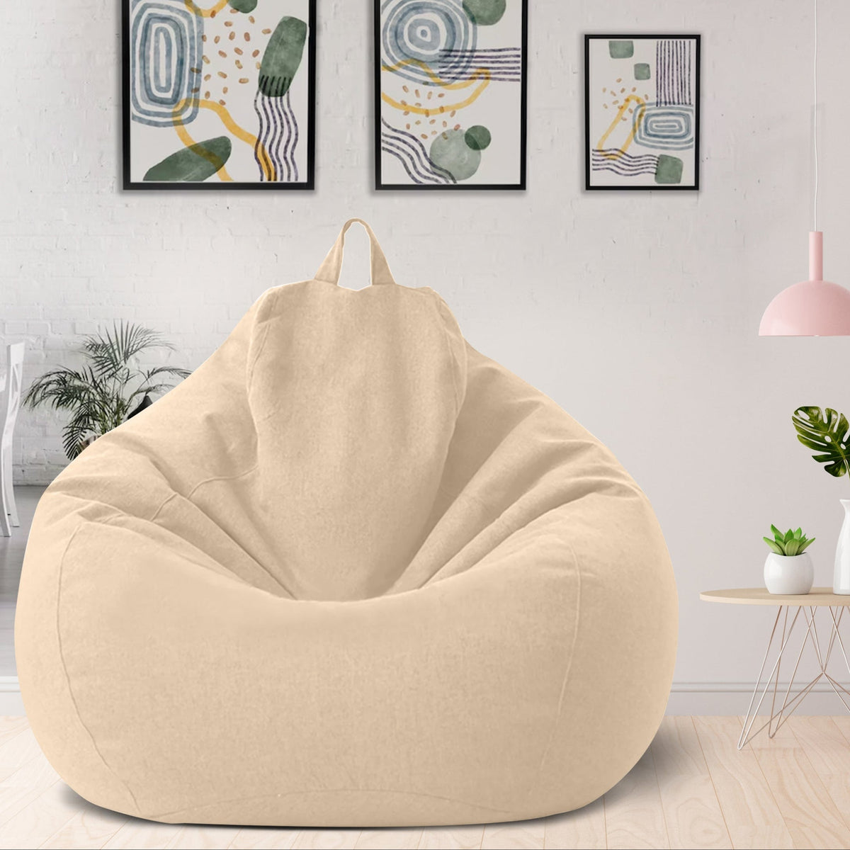 Fodera per pouf gigante in lino – comfort ergonomico e stile contemporaneo