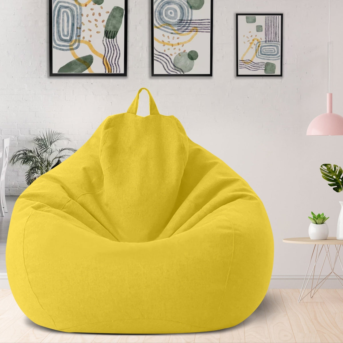Fodera per pouf gigante in lino – comfort ergonomico e stile contemporaneo