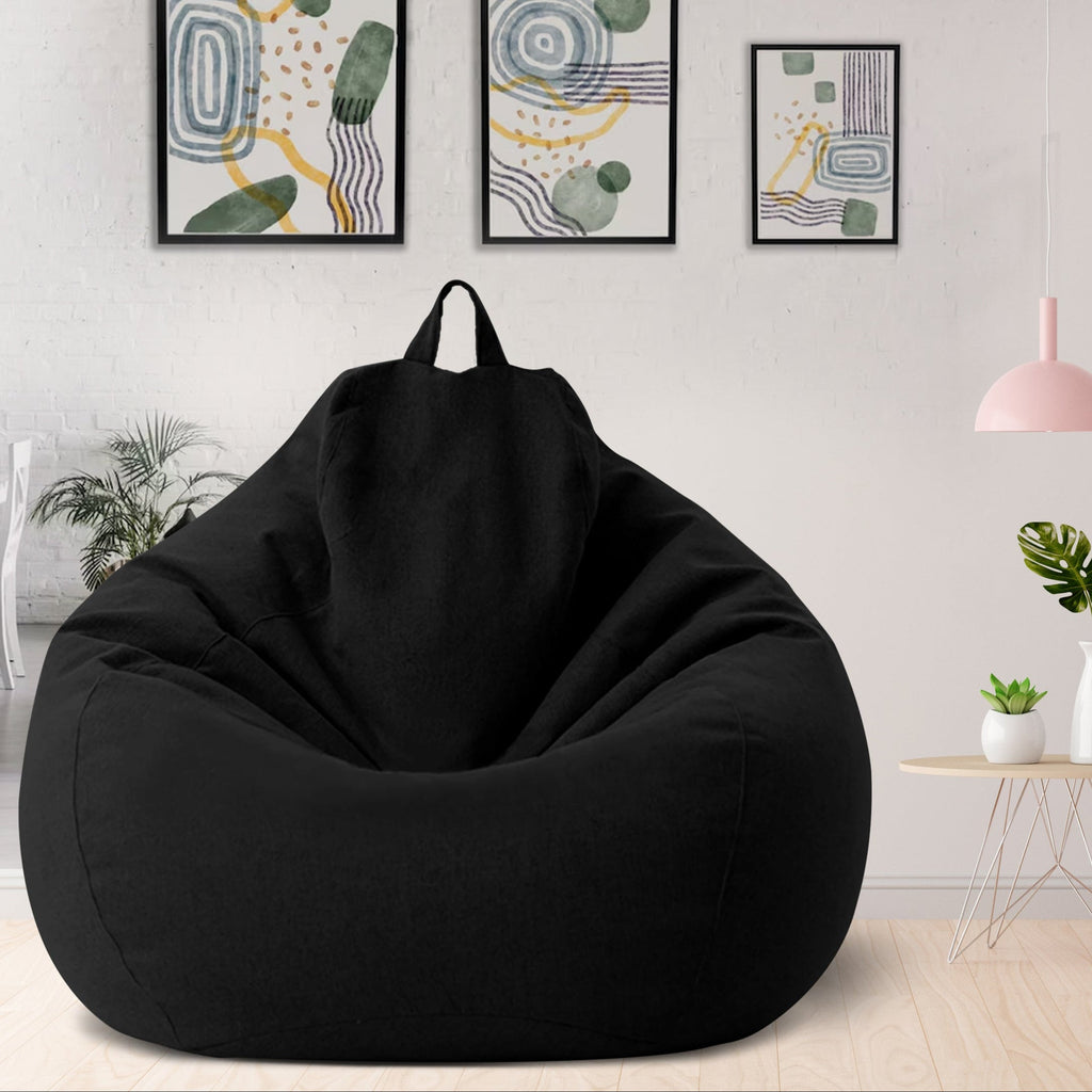 Fodera per pouf gigante in lino – comfort ergonomico e stile contemporaneo