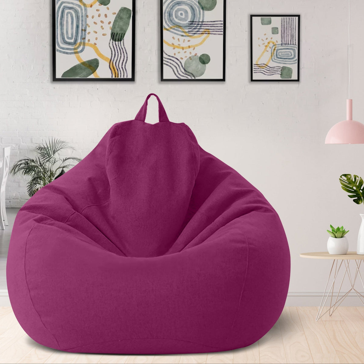 Fodera per pouf gigante in lino – comfort ergonomico e stile contemporaneo