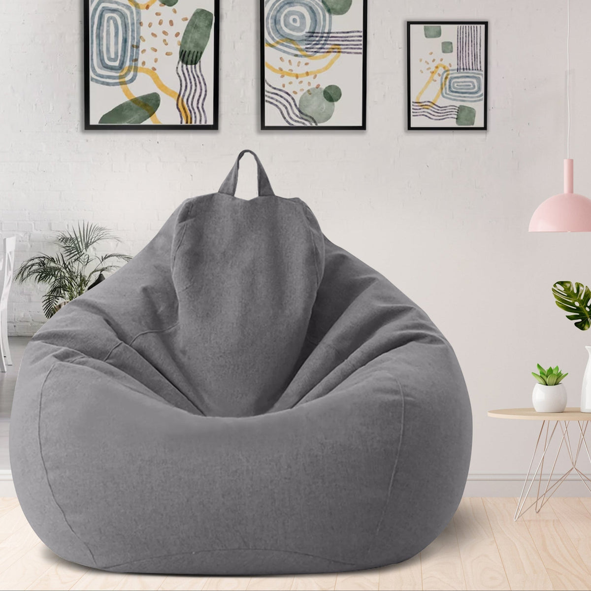Fodera per pouf gigante in lino – comfort ergonomico e stile contemporaneo