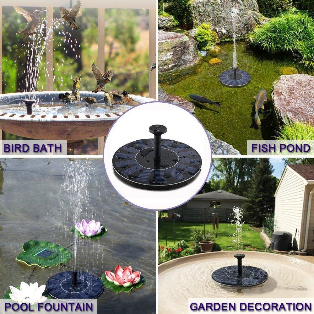Fontana solare galleggiante per giardino con pompa ad energia solare