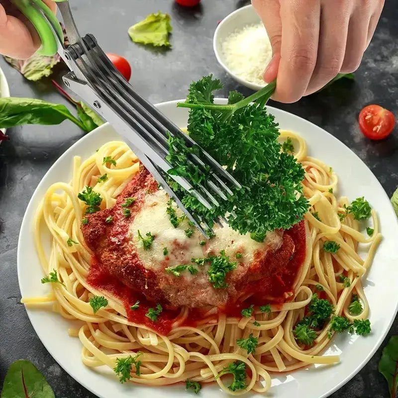Forbici da cucina a 5 lame per erbe aromatiche – Taglia in un attimo e sostituisce il coltello