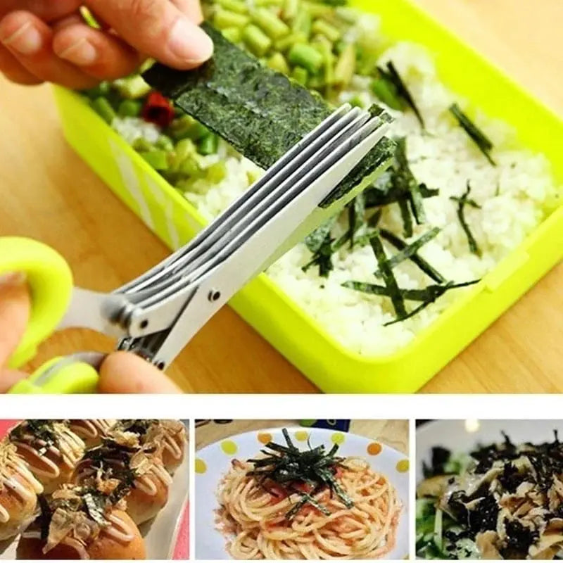 Forbici da cucina a 5 lame per erbe aromatiche – Taglia in un attimo e sostituisce il coltello
