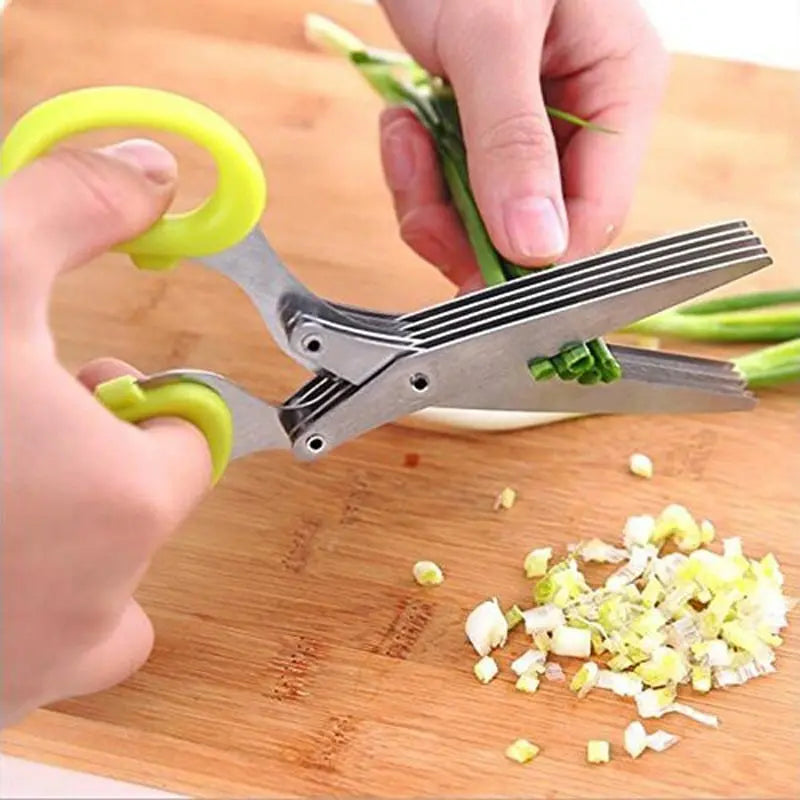 Forbici da cucina a 5 lame per erbe aromatiche – Taglia in un attimo e sostituisce il coltello
