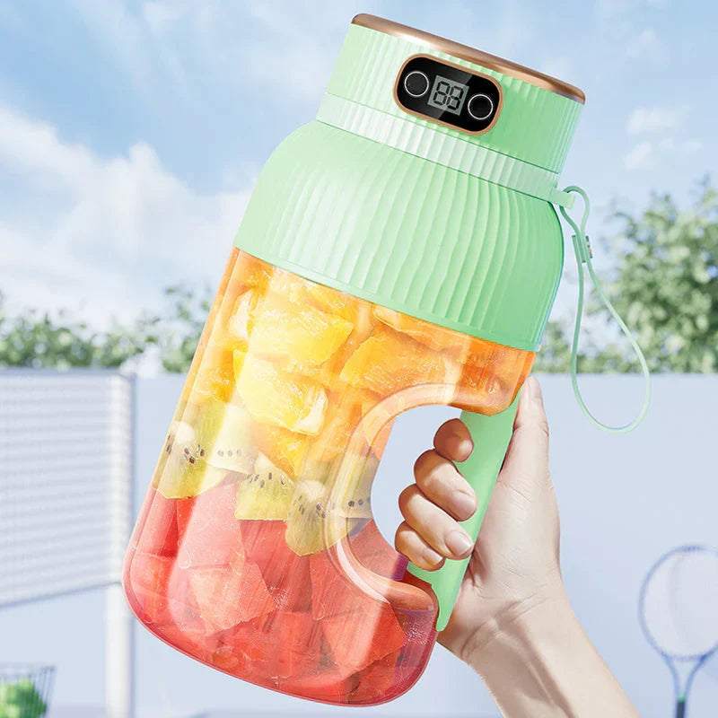 Frullatore portatile multifunzione con doppio coperchio e ricarica USB