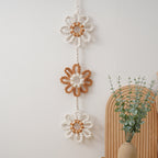 Ghirlanda decorativa macramè con fiori