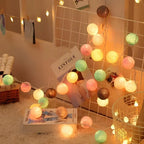 Ghirlanda luminosa con palline di cotone