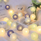 Ghirlanda luminosa con palline di cotone