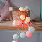 Ghirlanda luminosa con palline di cotone