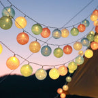 Ghirlanda luminosa con palline di cotone