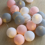 Ghirlanda luminosa con palline di cotone