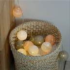 Ghirlanda luminosa con palline di cotone