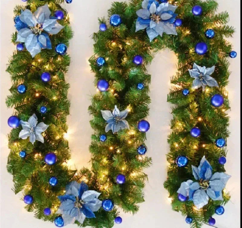 Ghirlanda natalizia in rattan con illuminazione LED