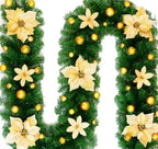 Ghirlanda natalizia in rattan con illuminazione LED
