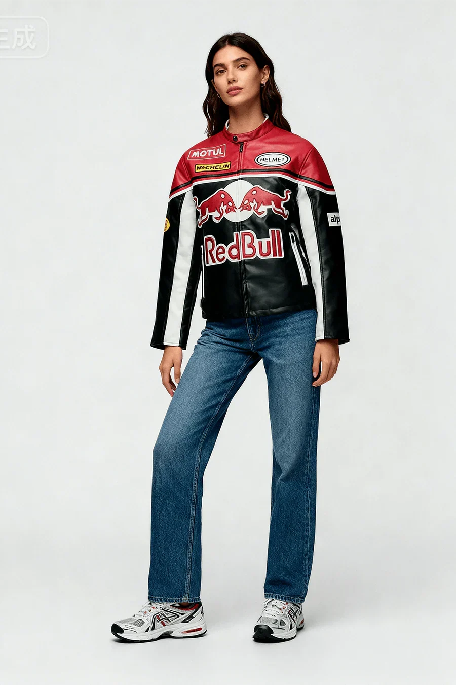 Giacca in pelle Red Bull Vintage Racing – Unisex – Retro