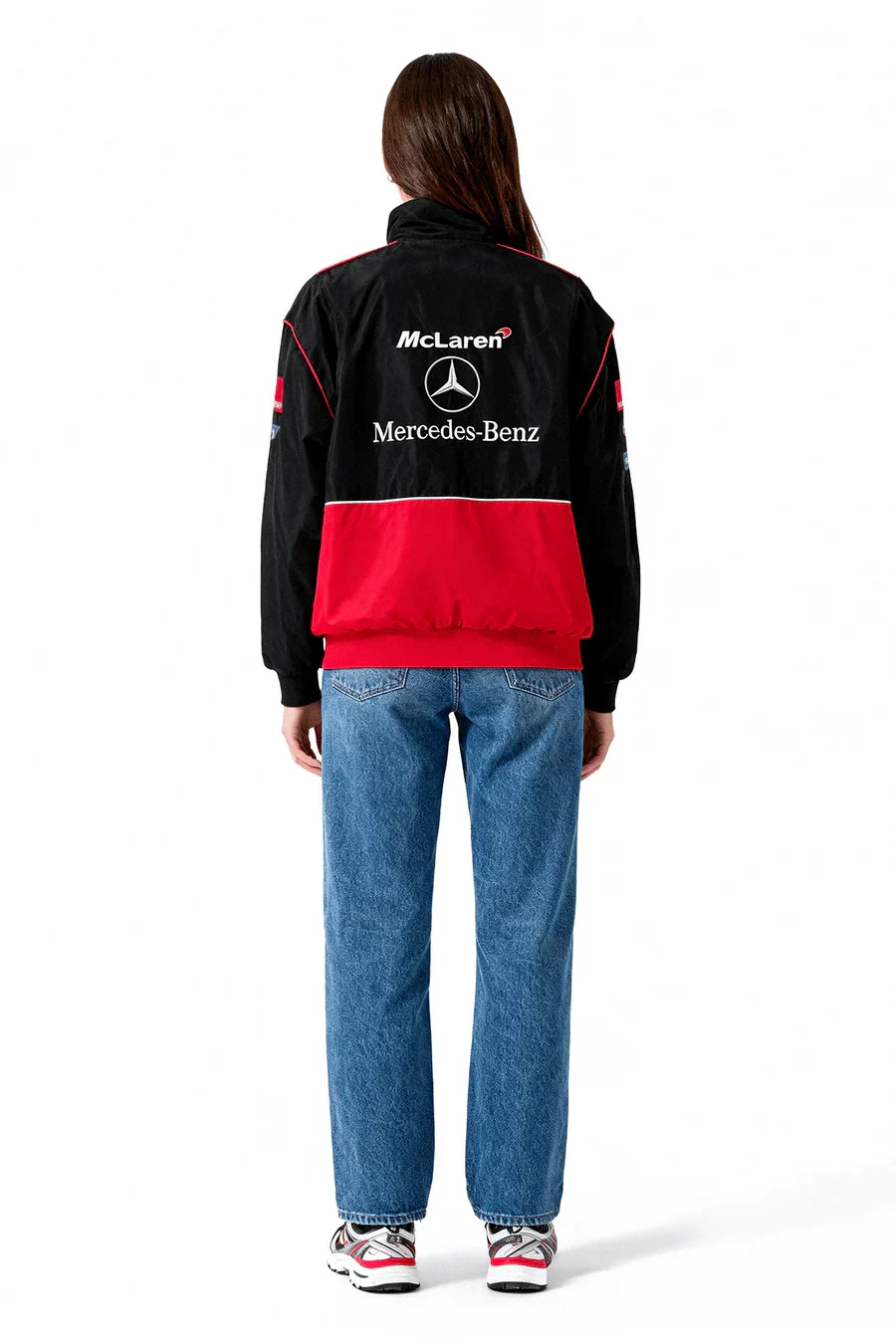 Giacca racing McLaren x Mercedes-Benz vintage – Edizione rossa – Unisex – Retro